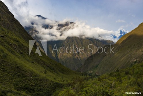 Picture of View of the Andes Mountains along the Inca trail in the Sacred Valley Peru South America